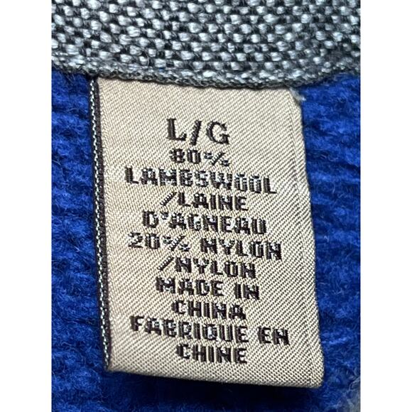 Tommy Bahama Men’s Large Blue Lambswool Blend Preppy 80s Sweater Long Sleeve - Picture 4 of 6